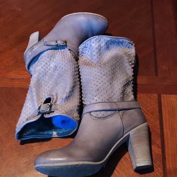 Felmini gray leather heel boots size 39 - Picture 13 of 16